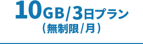 10GB/3日プラン(無制限/月)
